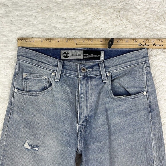 Levi’s Silvertab Jeans Men’s 30x30 Straight USA Ripped Distressed Denim - Picture 8 of 16
